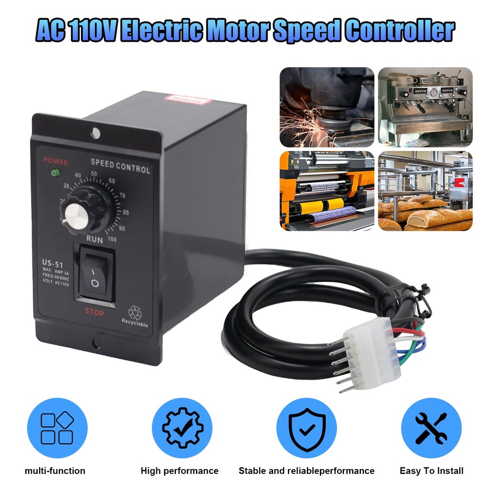 AC 110V Electric Motor Speed Controller Reversible Switch Regulator Switch 120W