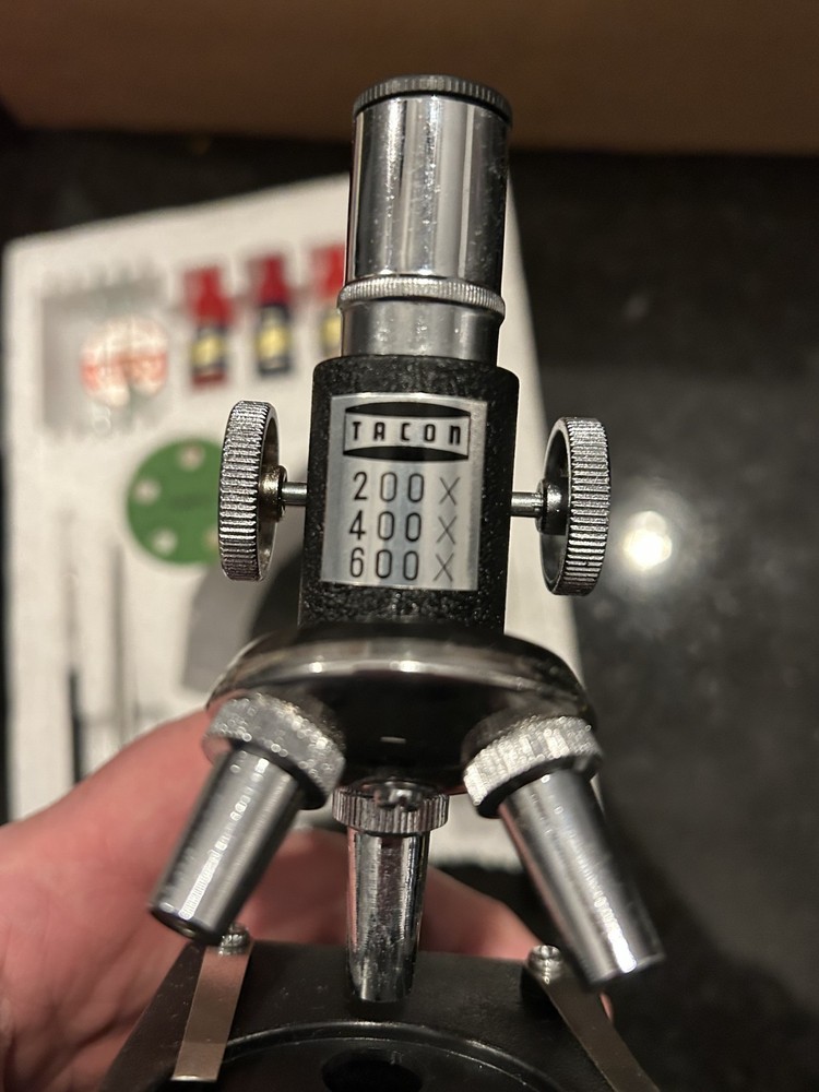 Vintage Microscope Chemistry Experiment Kit Set w Microscope Educational