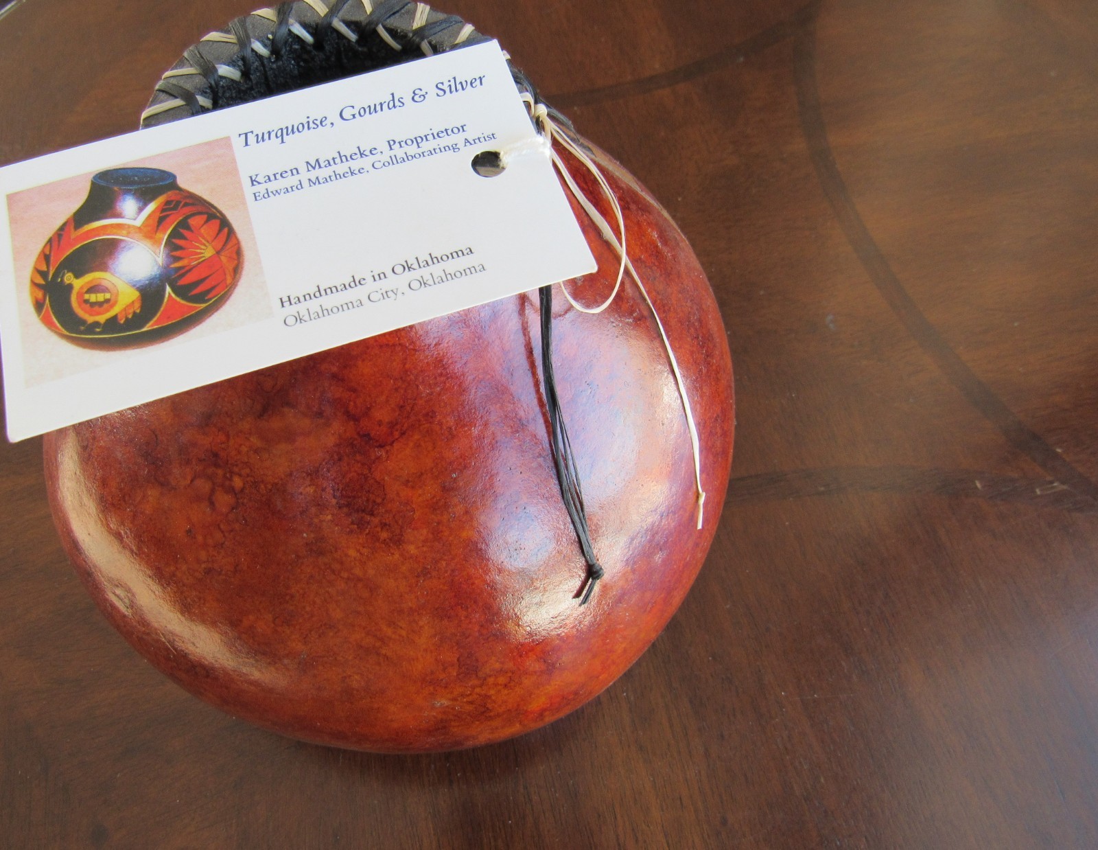 Gourd Art Southwestern Home Decor Handmade by Karen Matheke/Turquoise.