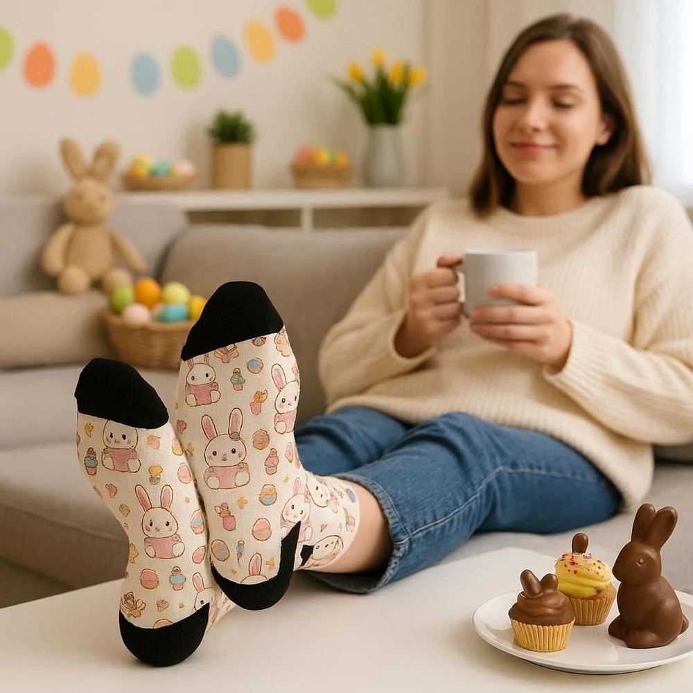 Kawaii Bunny Café Easter Cute Chibi Bunnies Cupcakes Macarons Pattern Design