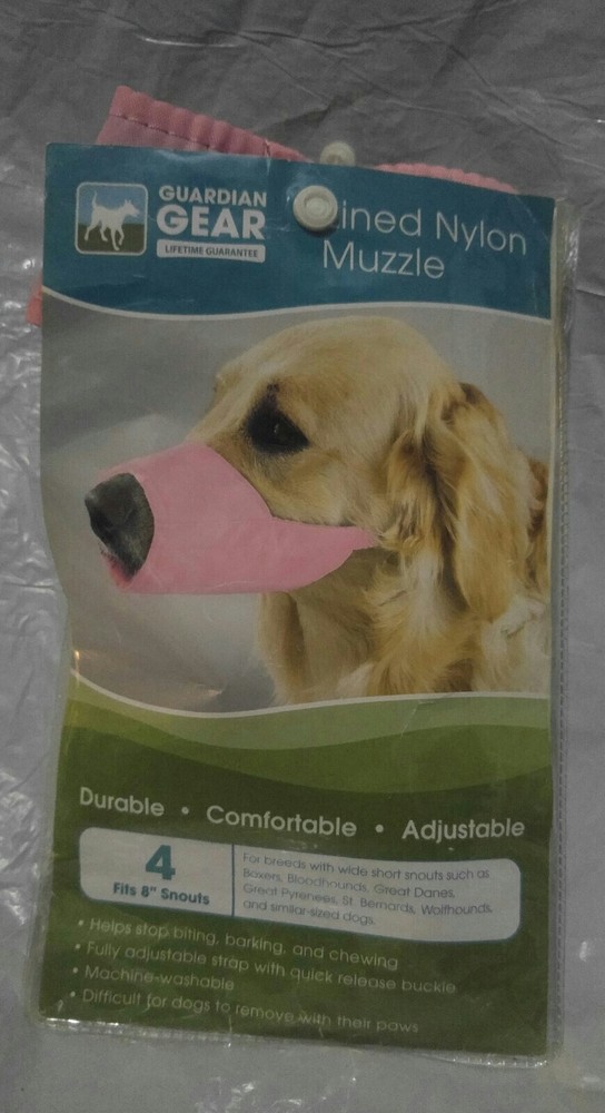 Guardian Gear Lined Nylon Muzzle Size 4 Pink Anti-Bark Bite