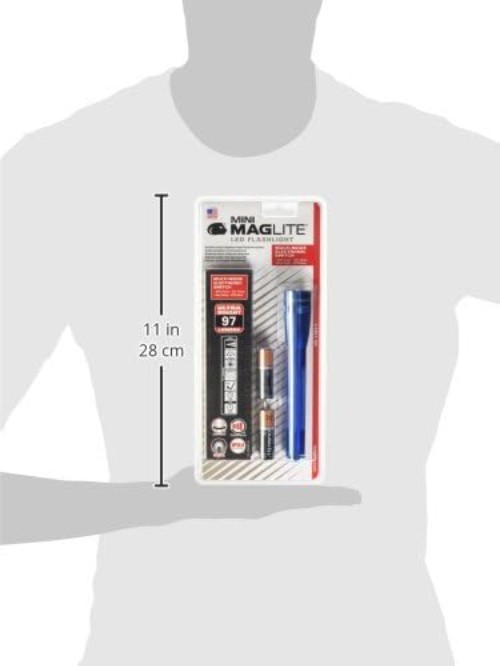 Compact Blue LED Flashlight with Holster - Durable & Multi-Mode for Emergencies