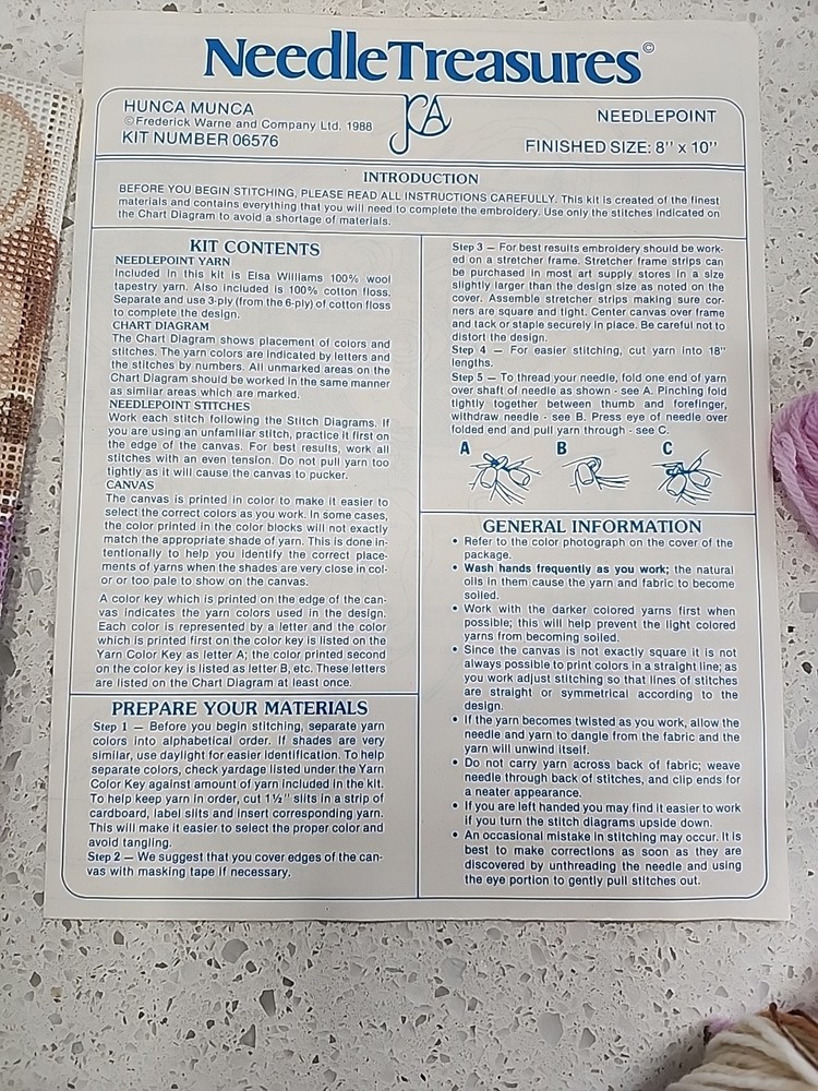 Needle Treasures Needlepoint Kit Hunca Munca Mouse *Read*