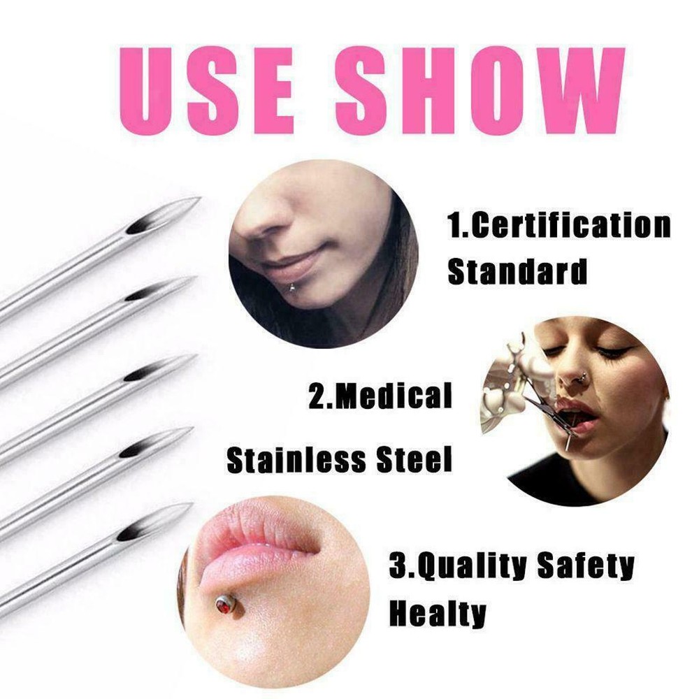 Piercing Body Needles 2Pcs Individually Packaged And Sterilized Sizes 12 - 20