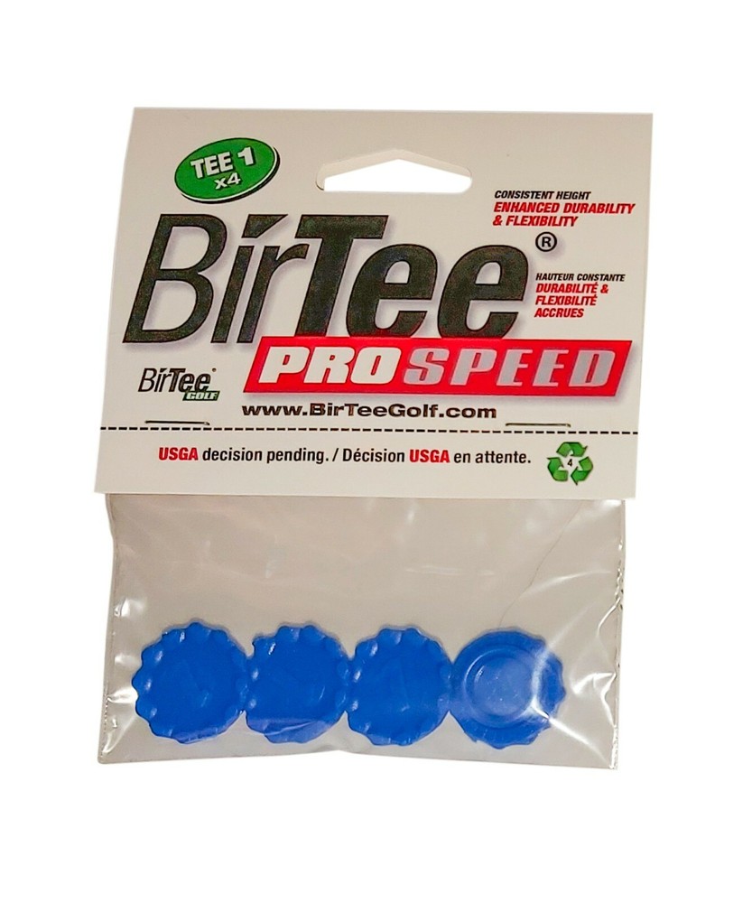 BirTee Pro Golf Tees - Size #1 (1/4") - 4 Tees Per Pack - For Winter/Simulators