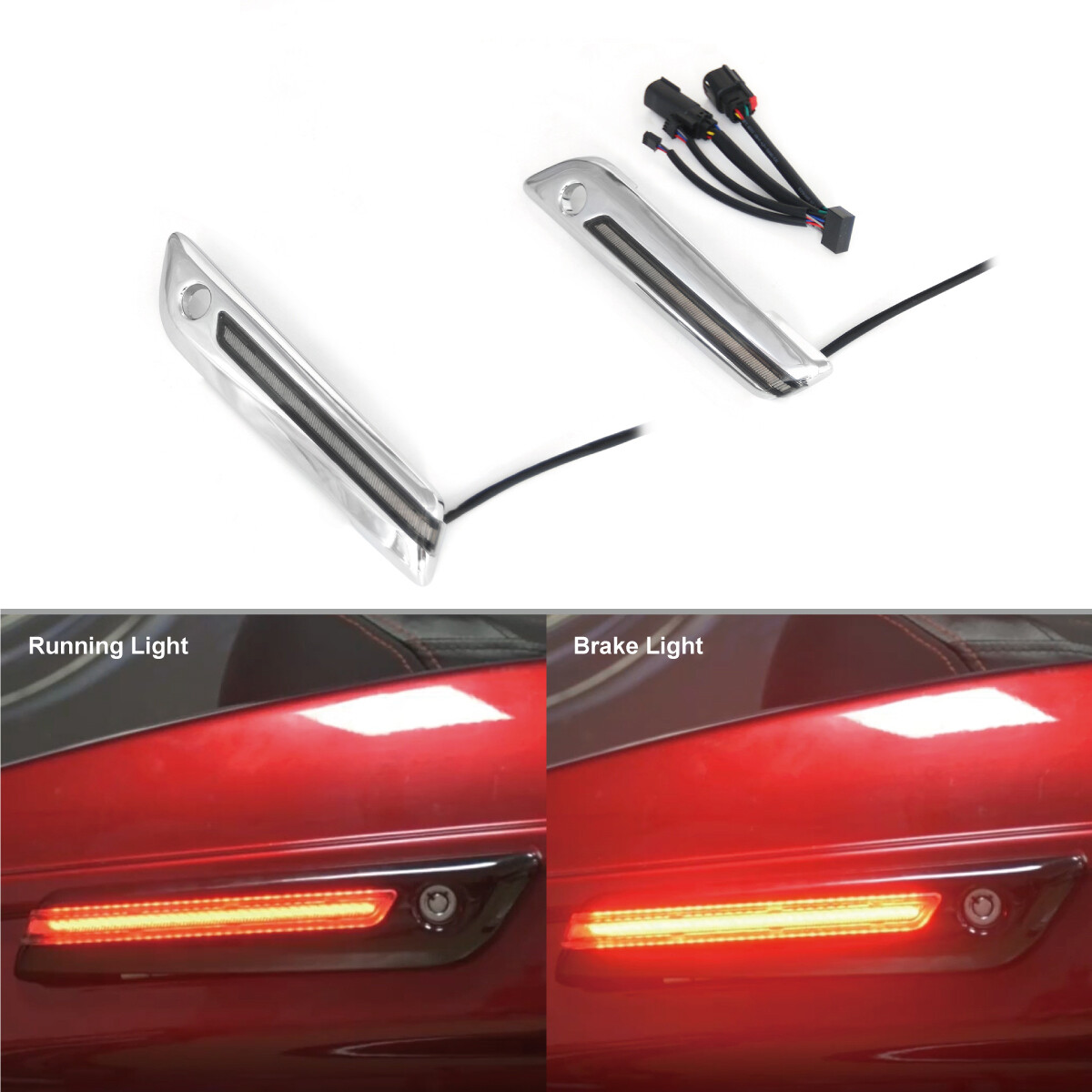 ​​LED Saddlebag Lights Smoke Lens For Harley Touring Street Glide 2014-2023