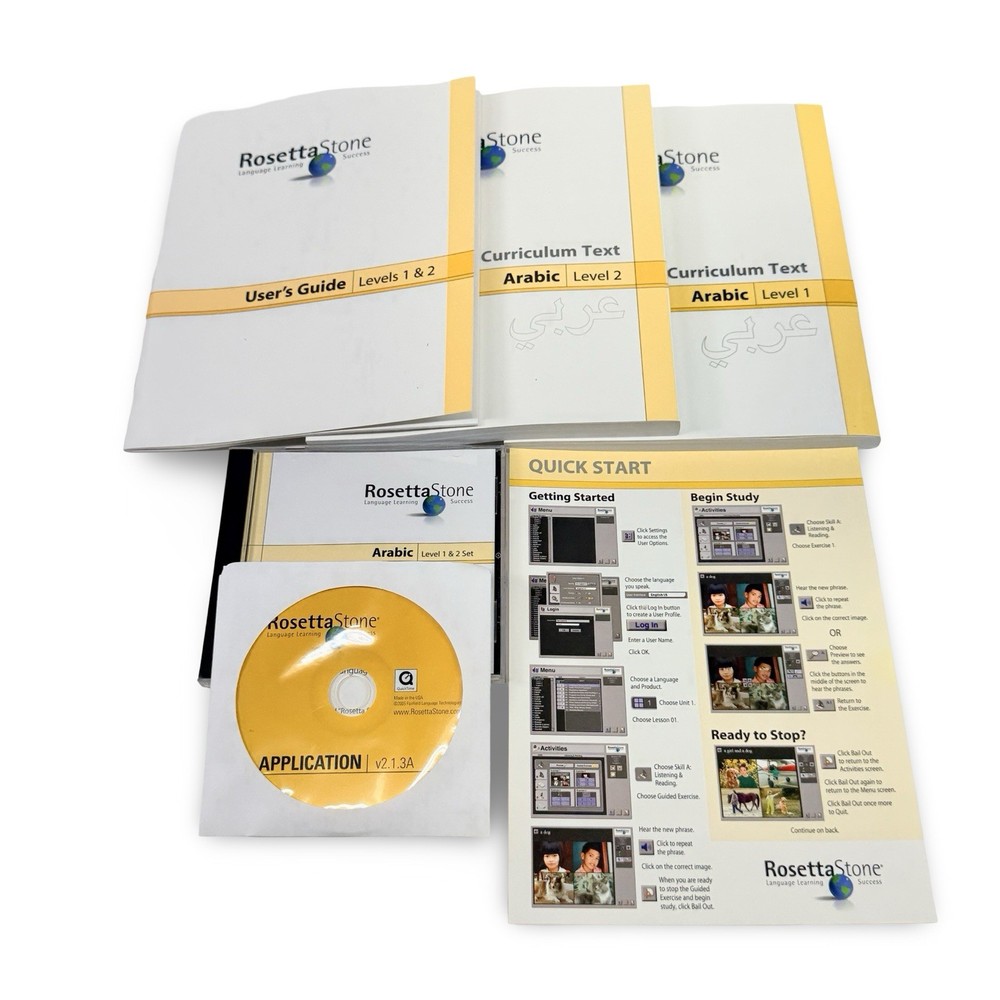 Rosetta Stone Arabic Level 1 & 2 Language Learning Set Complete Open Box