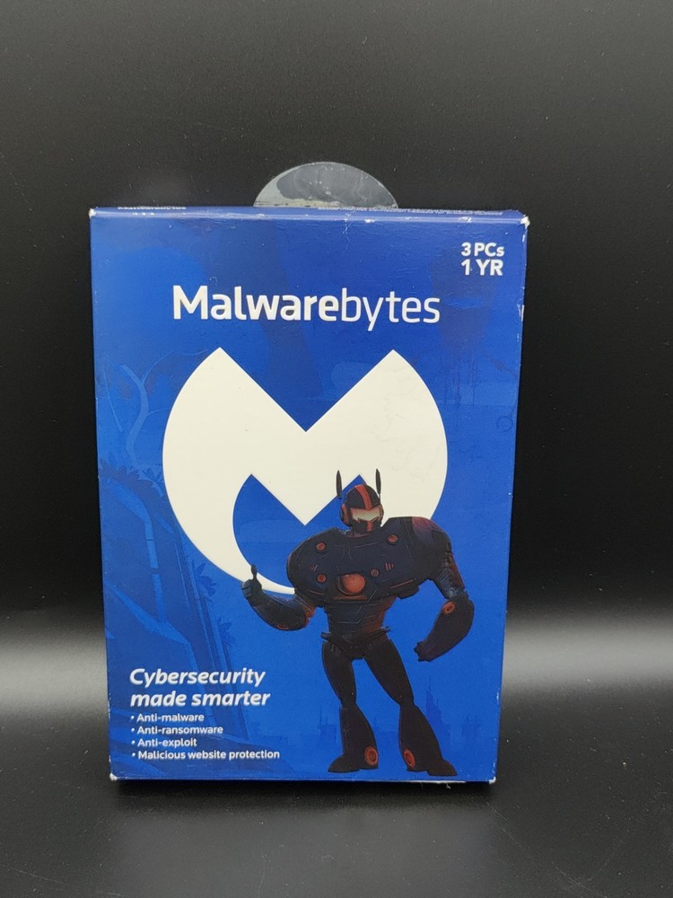 Malwarebytes Anti-Malware 2017 - 3 PCs / 1 Year Cybersecurity Key Code Open Box