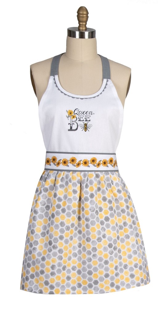 Queen Bee Happy Kitchen Accessory Bundle, Measuring Spoons and Apron