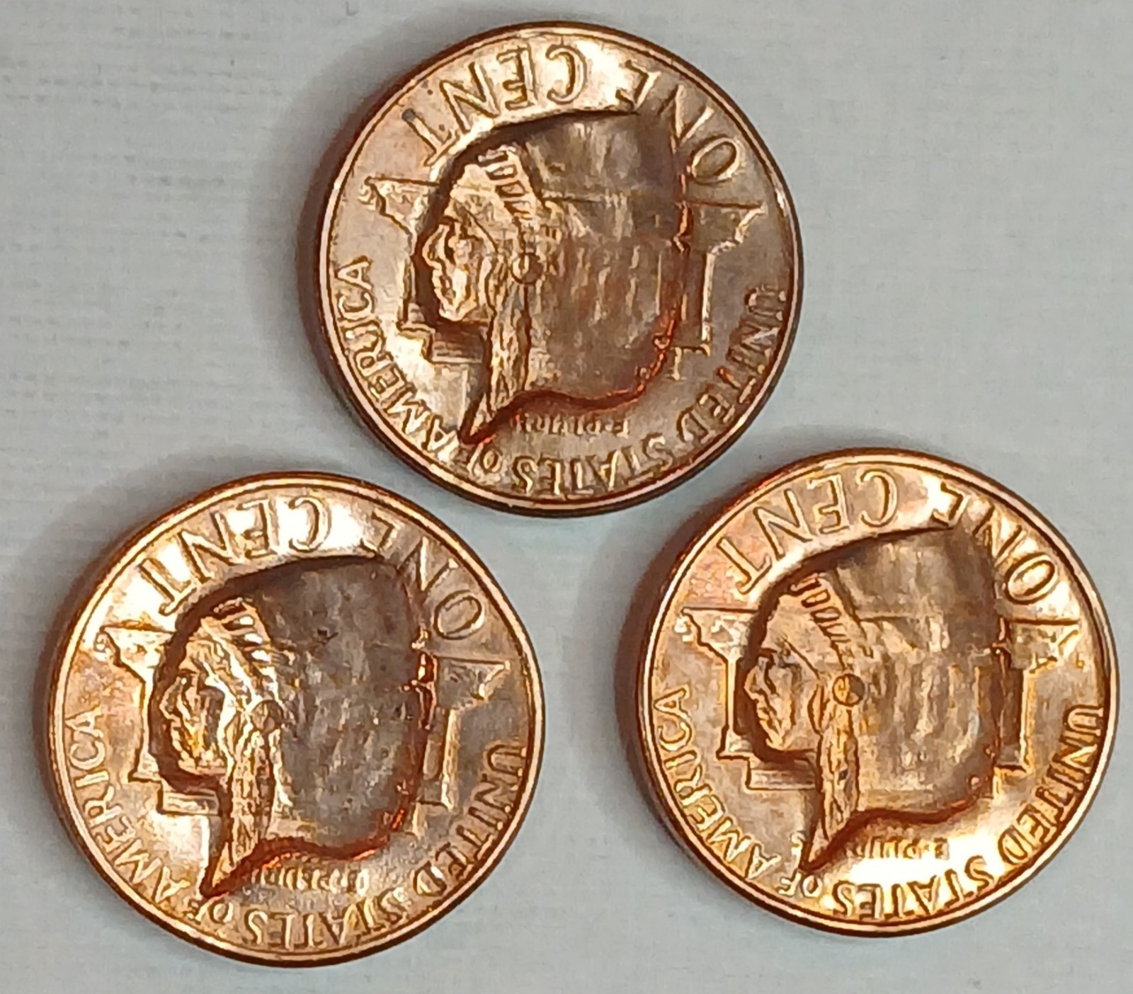 1x 1970-1984 Indian Chief Head Face Pop-Out Push-Out Cent Penny Repousse Coin