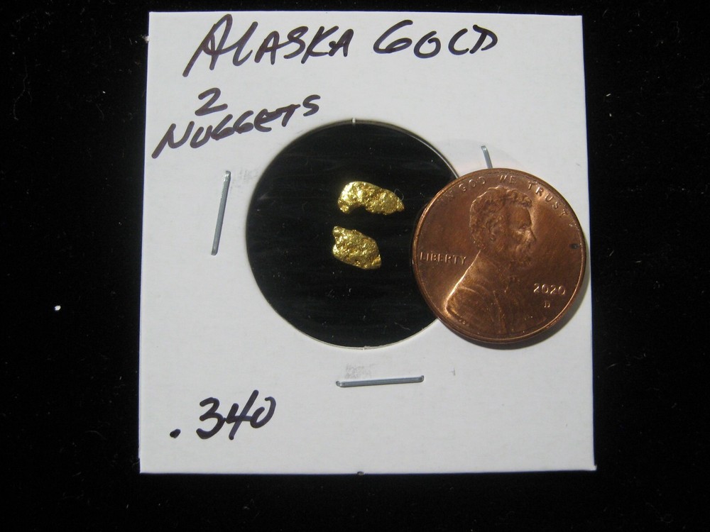 ALASKA GOLD .340 GRAM  2 NUGGETS