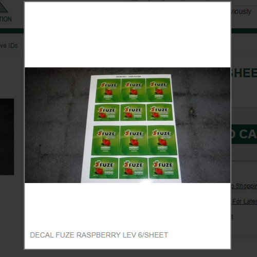 DECAL FUZE RASPBERRY LEV 6/SHEET # D37/38-FRT
