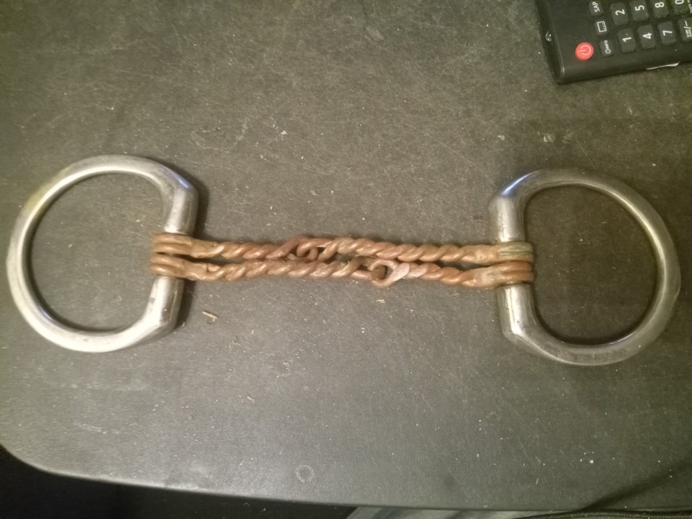 Used eggbutt snaffle bit 5 in mouth Double Twisted copper wire