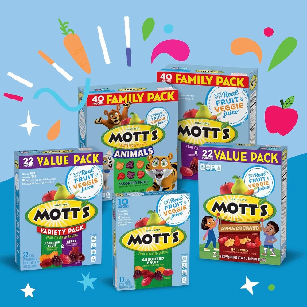 Mott's Assorted Fruit Snacks - 40 Count, Gluten Free