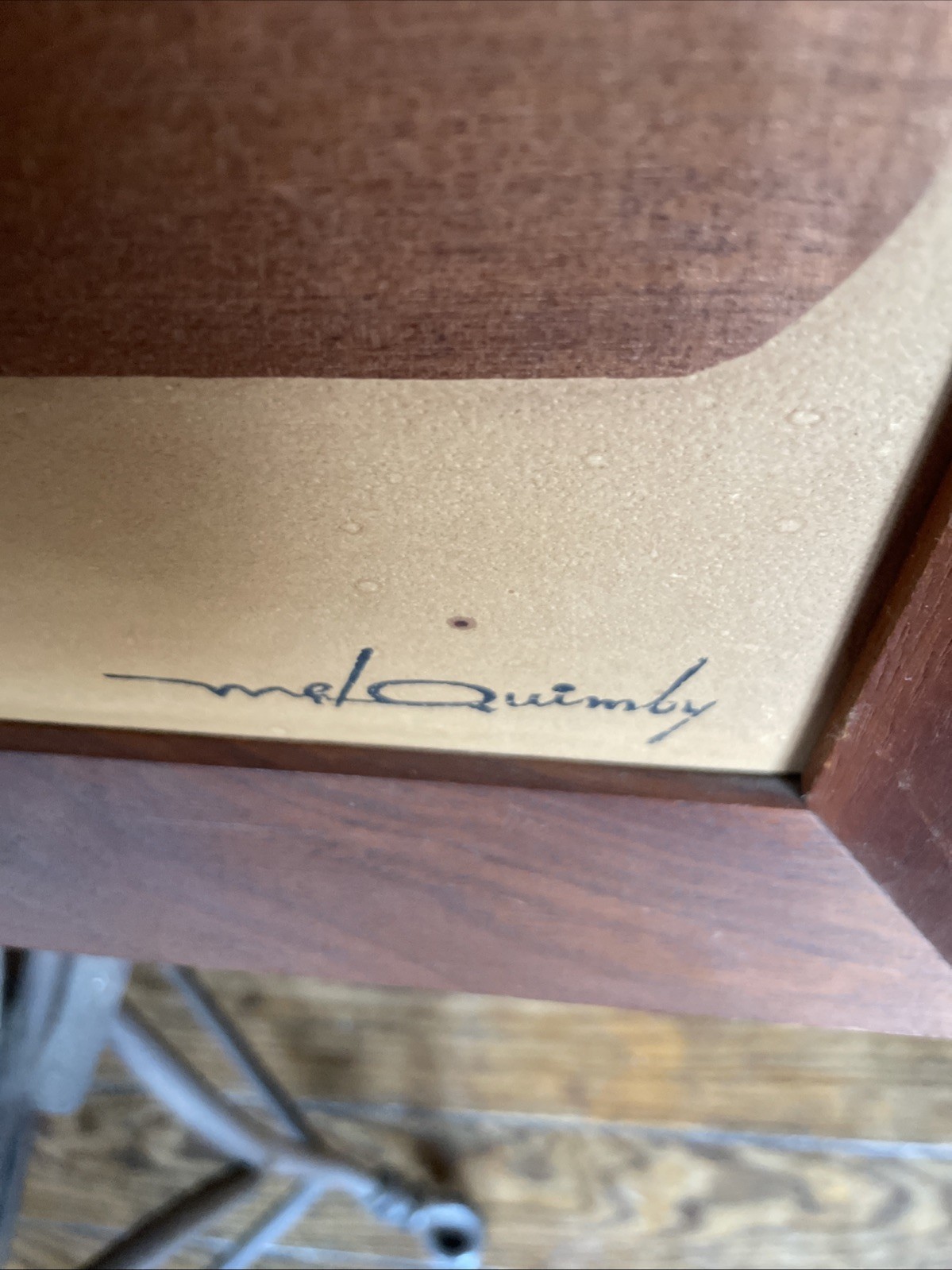 Vtg Mid Century Mel Quincy 62” Wood Original Veneer Signed Art Work Very Good