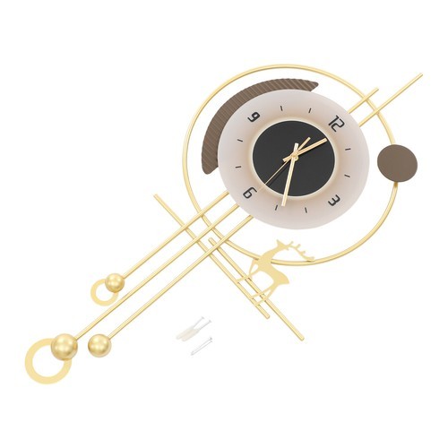 Modern Wall Clock, LED Lighting Wall Clock, Large Gold Decorative Wall Clock