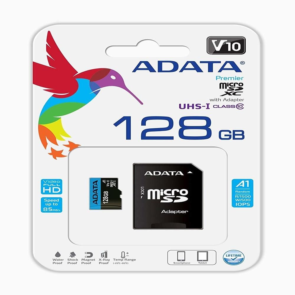"ADATA 128GB MicroSD Card UHS-I Class 10 - 100MB/s Speed"