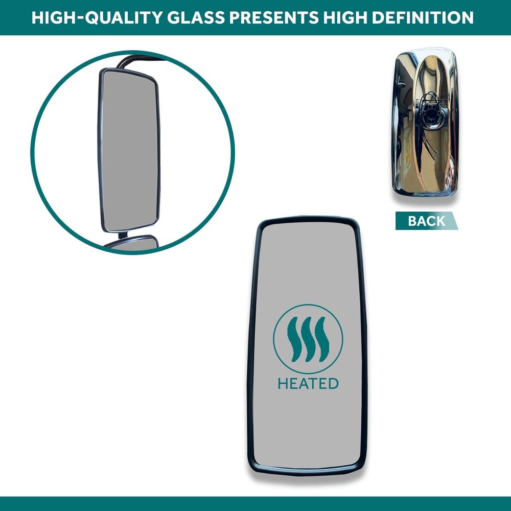 Freightliner M2 Chrome Mirror Assembly Upper Heated Left Right Pair 2006 2018