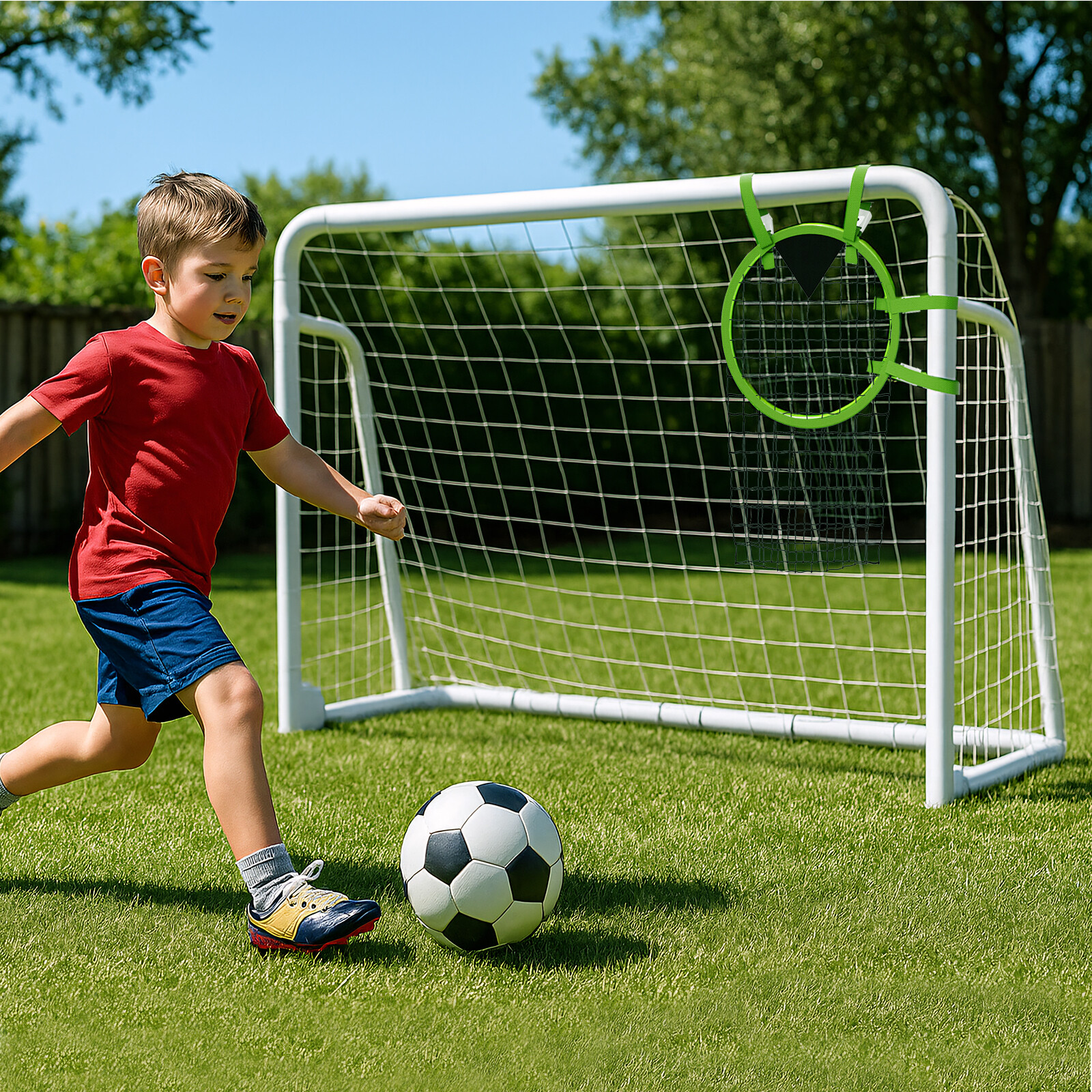 6x4/8x6/10x6.5/12x6/16x7ft Soccer Goals for Backyard, Foldable Steel Soccer Goal