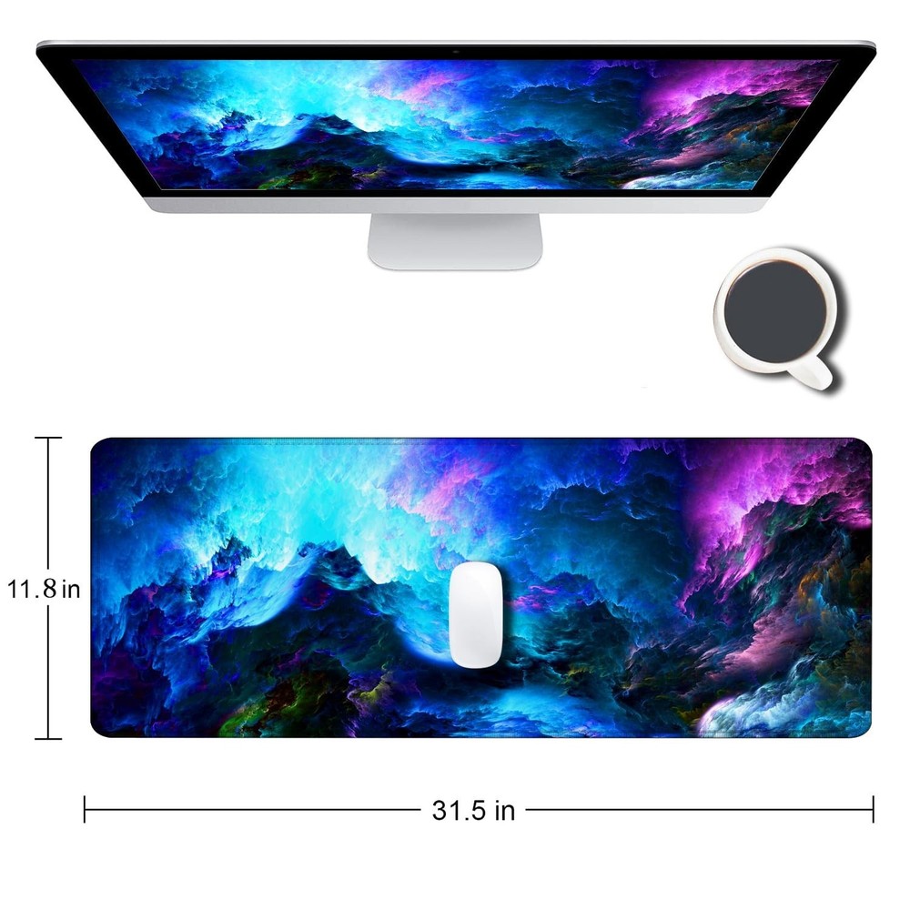 Gaming Mouse Pad, Large Non-Slip Rubber Base Mousepad, Keyboard Mouse Mat, De...