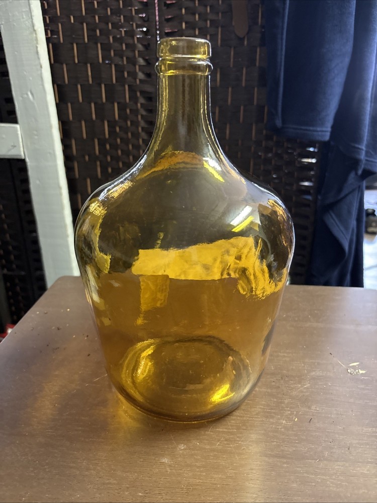 Vintage Amber Demijohn Bottle