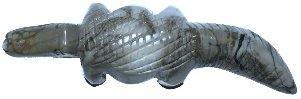 Pretty Volcano Agate Alligator 6.27"/221 Grams