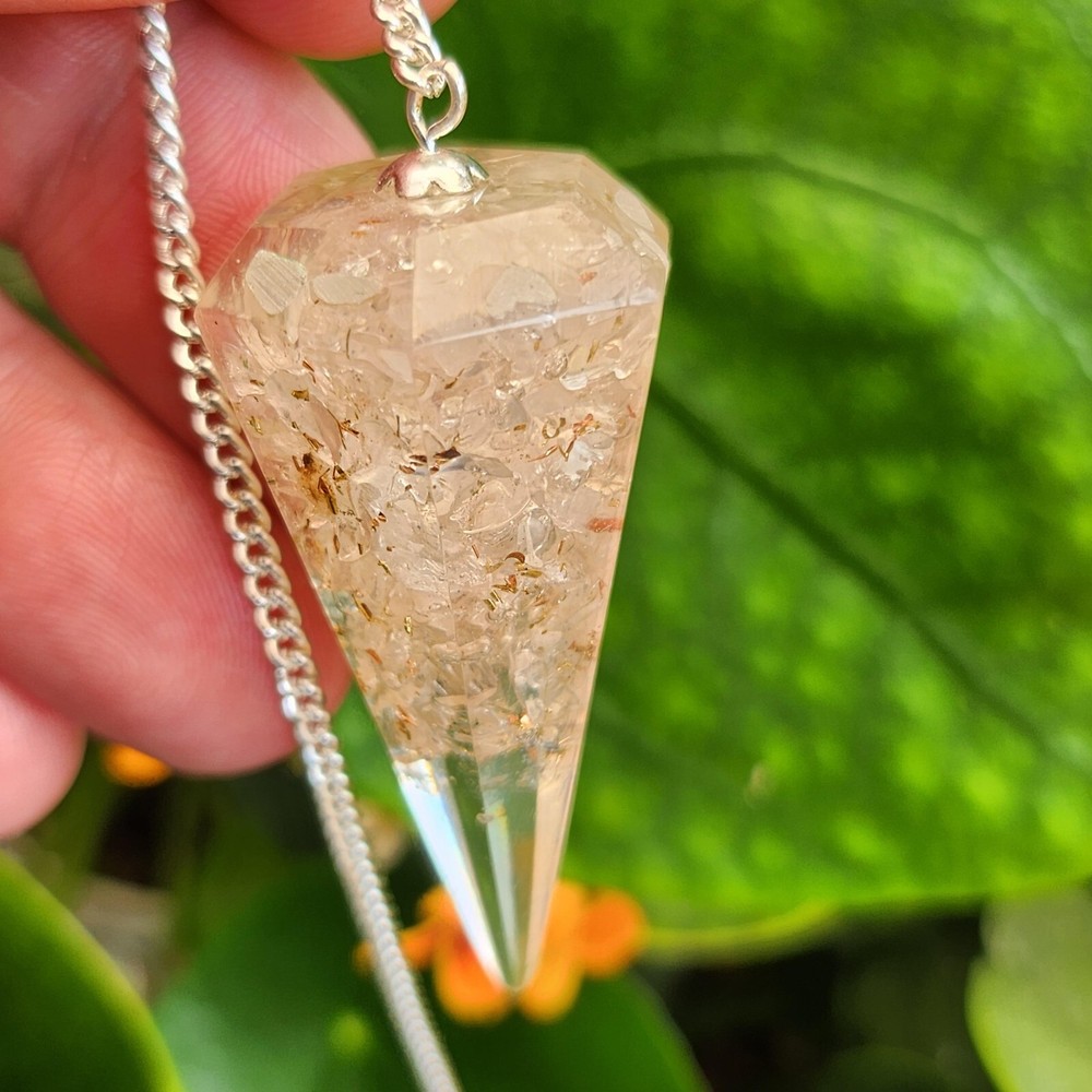Quartz Pendulum Dowser Orgone Gemstone Crystal EMF Protection Dowsing Point