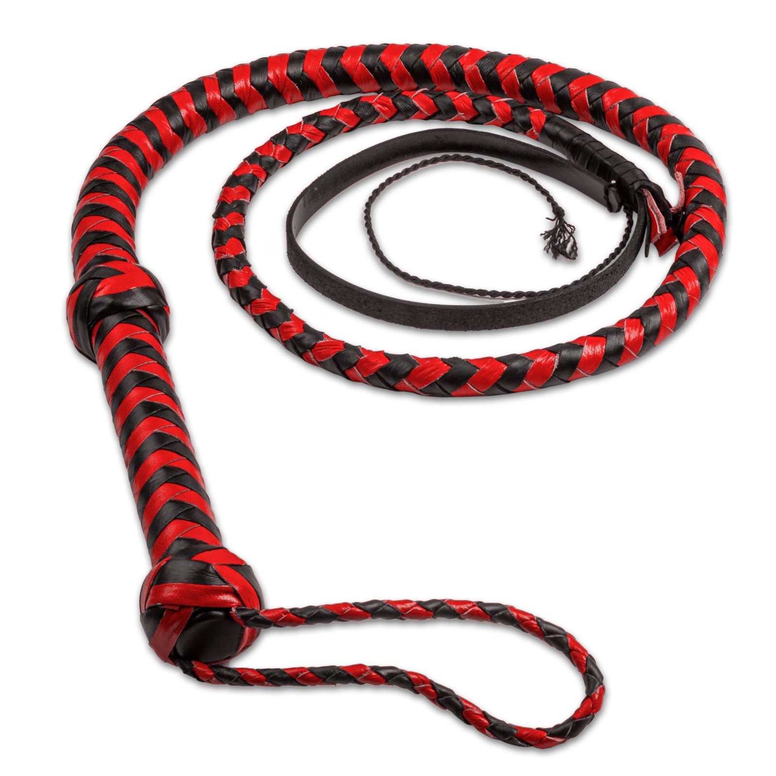 Indiana Jones Genuine Leather Red/Black 6 Ft, 8 Ft Bull Whip
