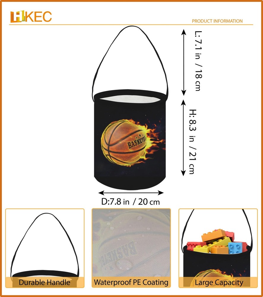 HKEC Small Canvas Bucket,Easter Buckets,Gift Baskets with Handle,Cute Pattern...