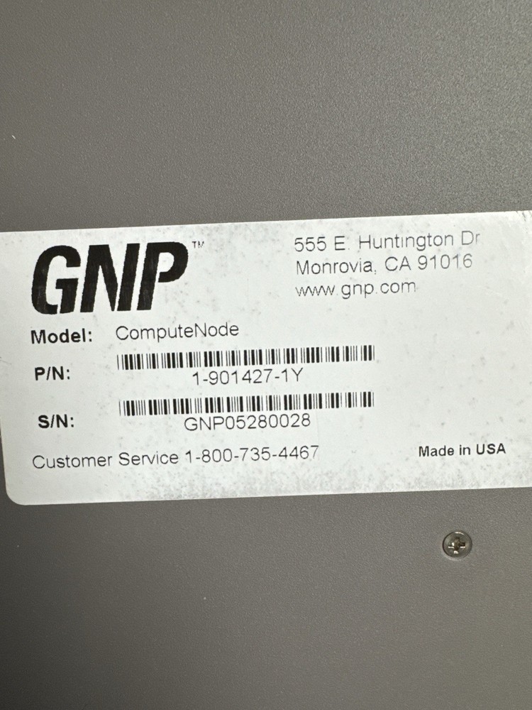 GNP ComputeNode Rackmount Chassis -48V DC Telecom Server Enclosure P/N 1-901427-