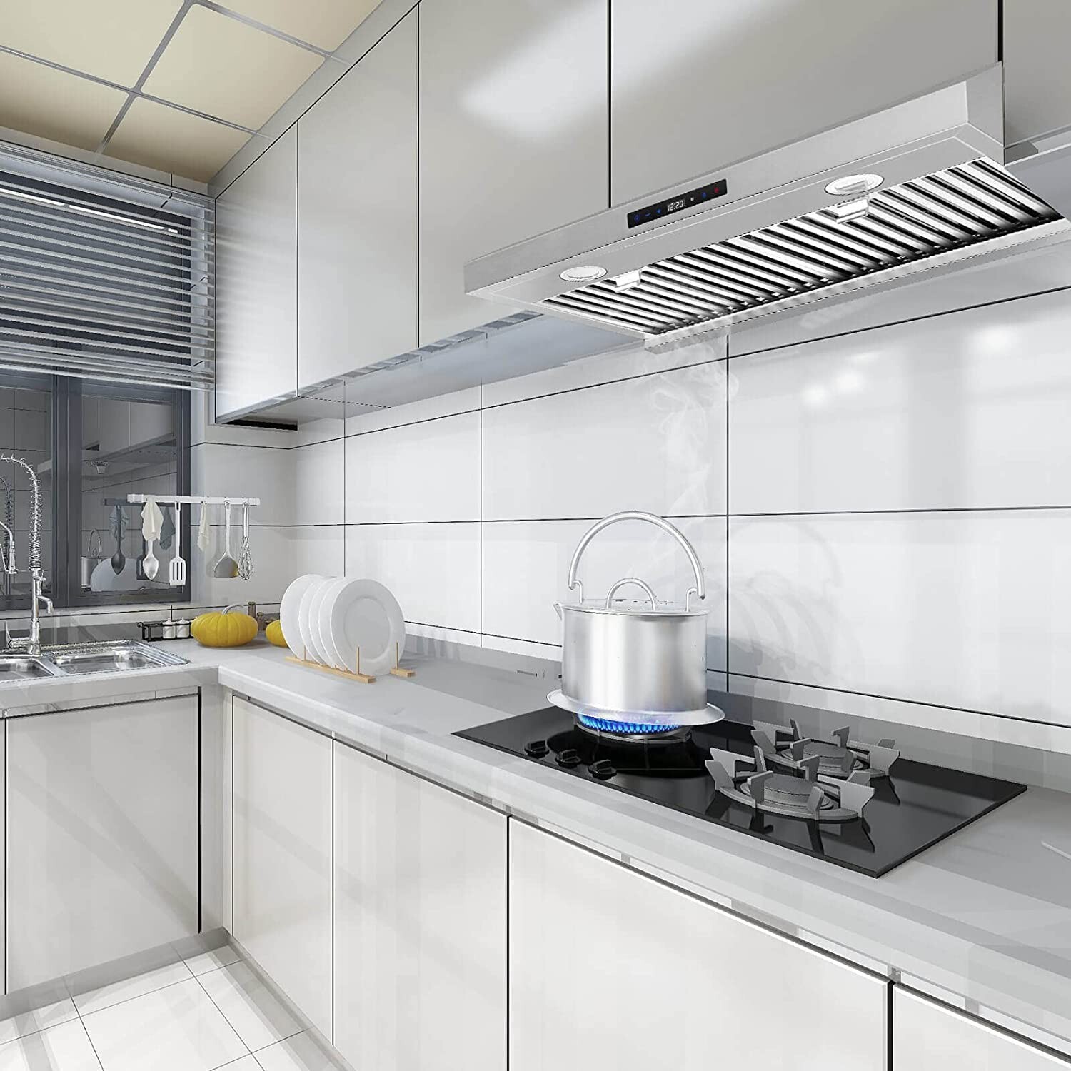 30in Under Cabinet Range Hood 800CFM Stainless Steel 3-Speed Touch Control NEW