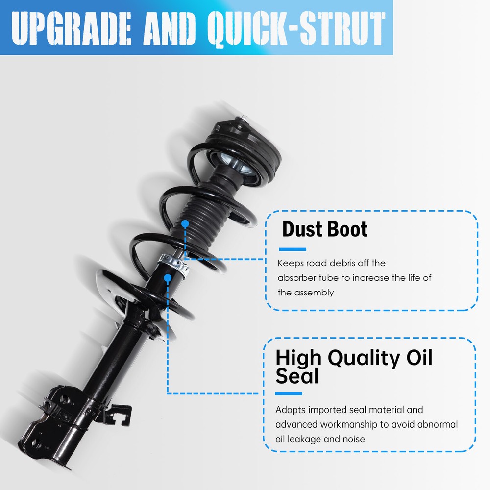 Front (2) Complete Strut & Coil Spring Assembly For Nissan Rogue 2008-2012