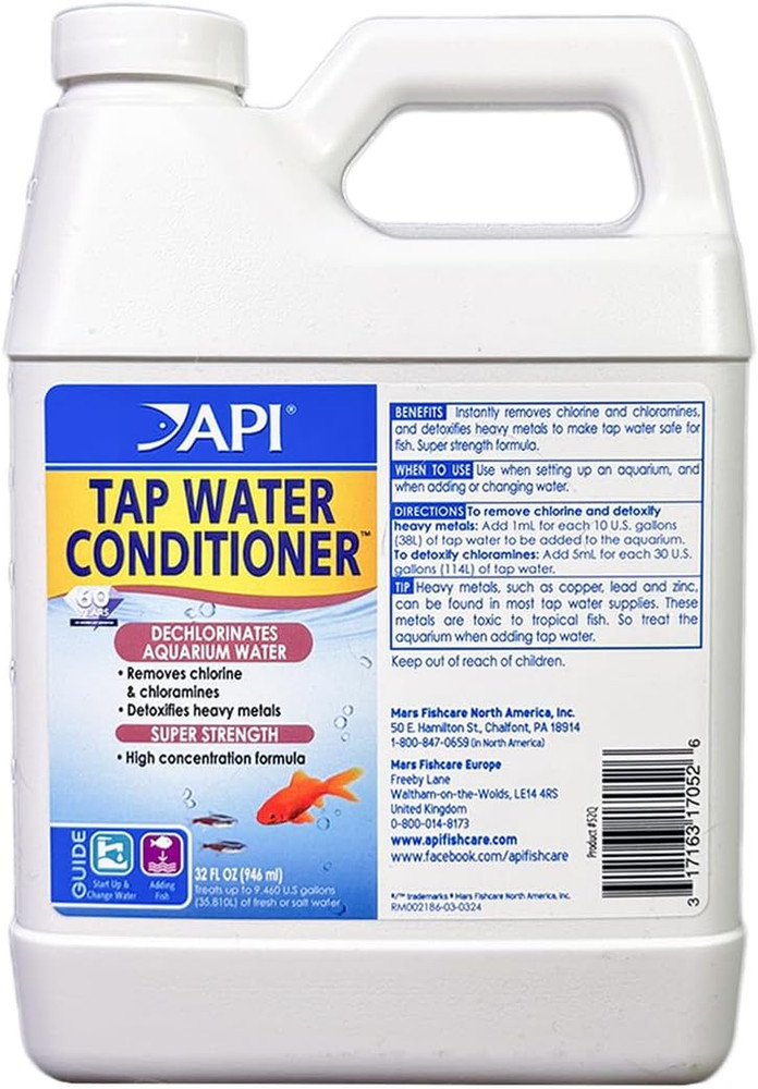 API Tap Water Conditioner 32 oz - Dechlorinator & Detoxifier for Aquariums