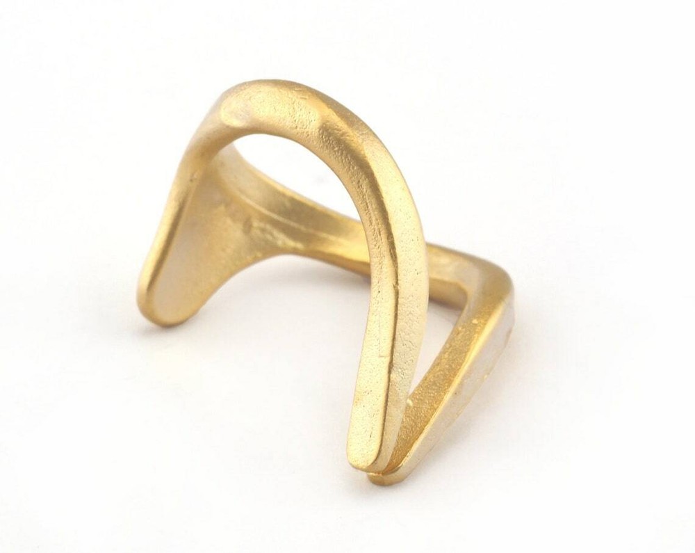 Adjustable Ring Matte Gold Plated brass (19mm 9US inner size) 2989 ring23
