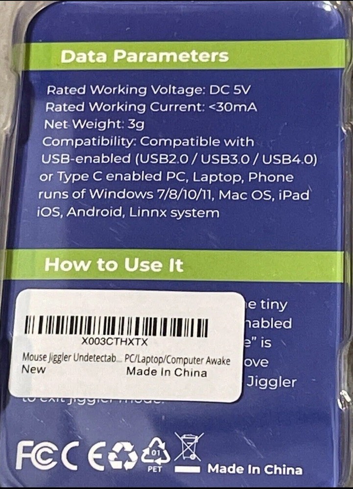 Mouse Jiggler Undetectable Mouse Mover USB SEENDA DK21