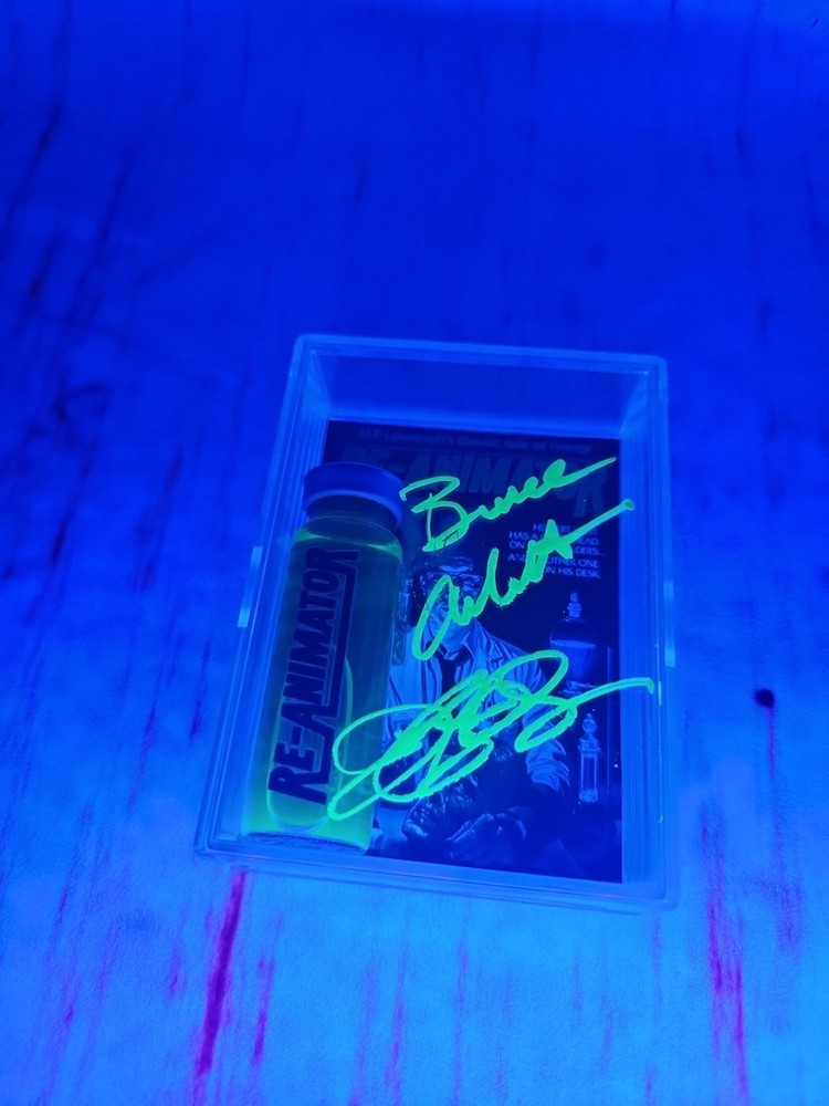 Dual Signed Re-Animator UV Reactive Mini Display With JSA COA