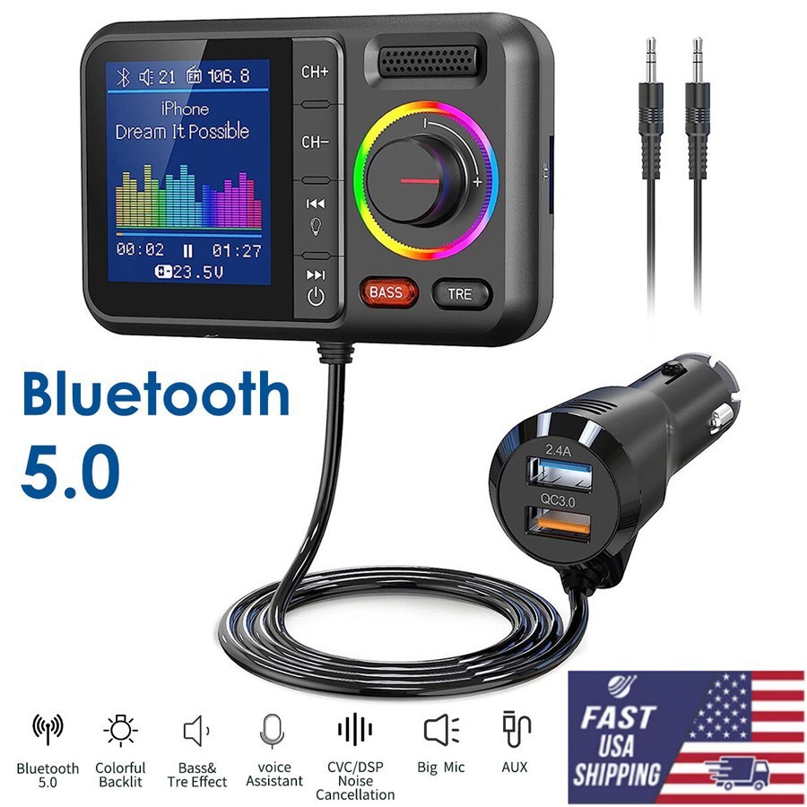 Handsfree Wireless Bluetooth FM Transmitter Car Kit Mp3 Player with USB Charger