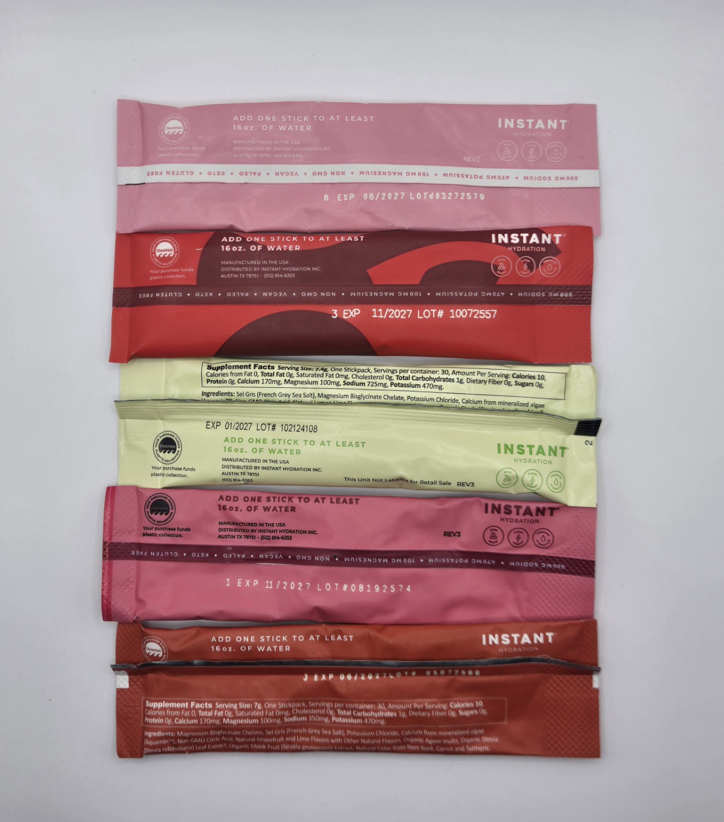 Instant Hydration Electrolyte - 25 Packets - NEW - Mixed Bag