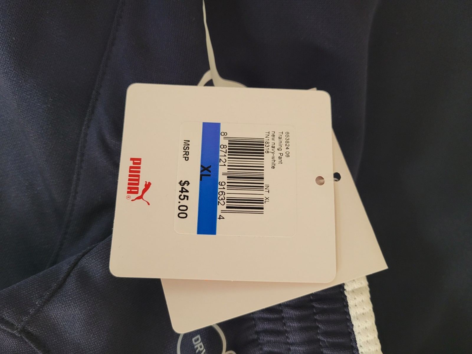 Puma Mens Traing Pants Navy White XL