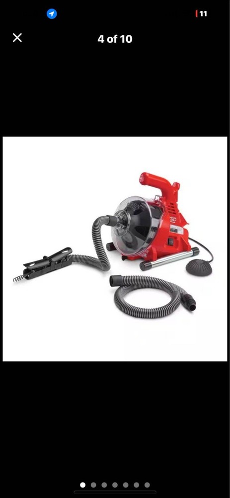 RIDGID PowerClear Drain Cleaning Machine - Red/Black