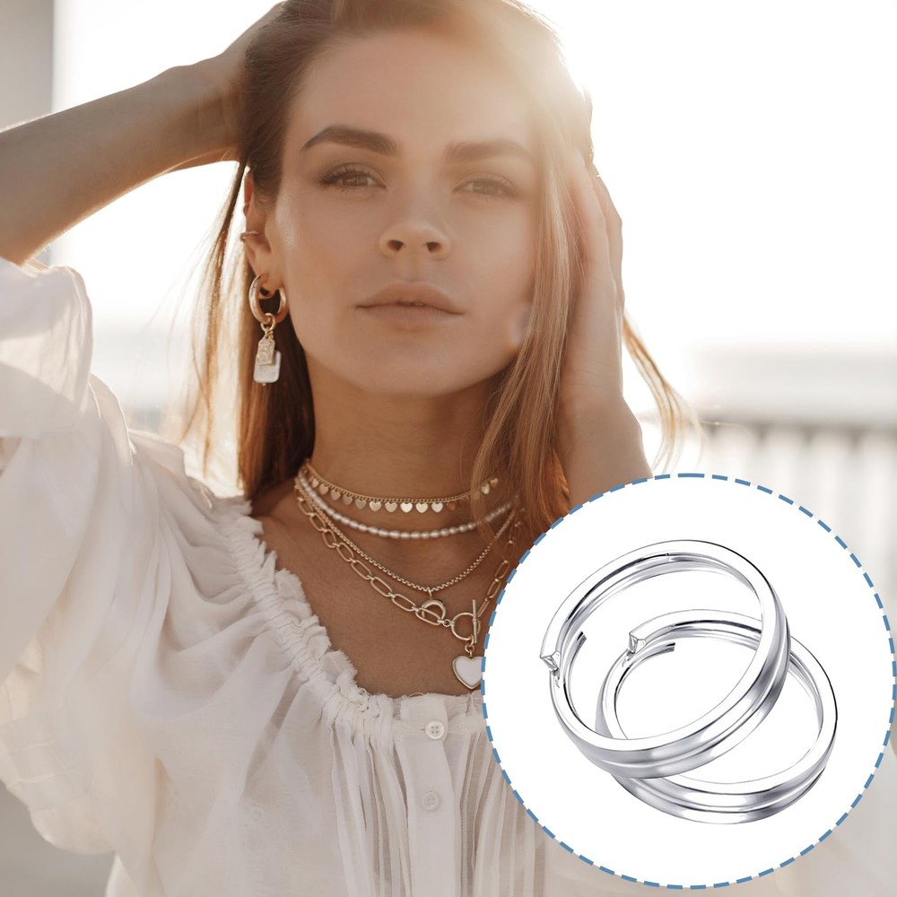 simarro 8 Pcs 925 Sterling Silver Split Jump Ring, 6mm Double Ring