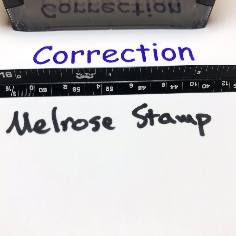 Correction Rubber Stamp Purple Ink Self Inking Ideal 4913