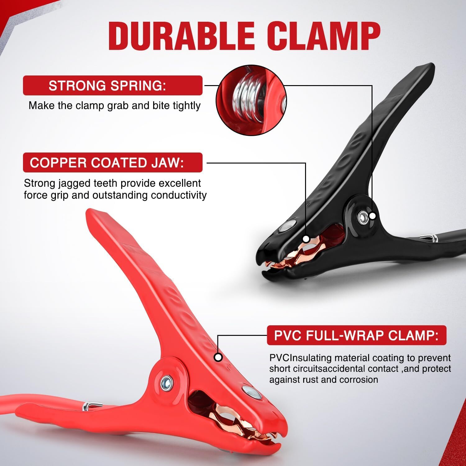 Nilight Jumper Cables for Car Battery 8 Gauge 12FT Booster Cable Heavy Duty 250A