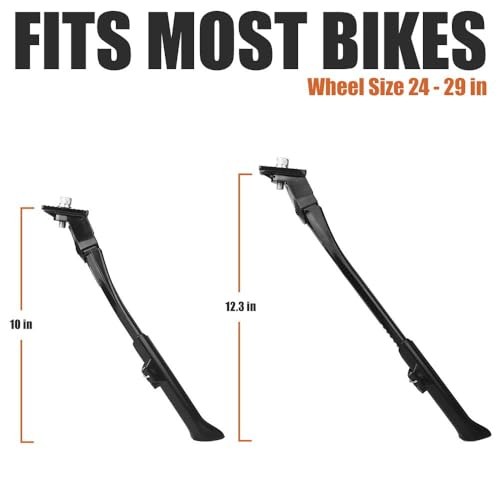 Chromium Adjustable Bicycle Kickstand with Concealed Silver Regular Duty