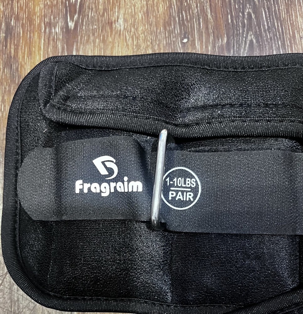 Fragraim Adjustable Ankle Weights 10 lbs pair - 5 per side, Black