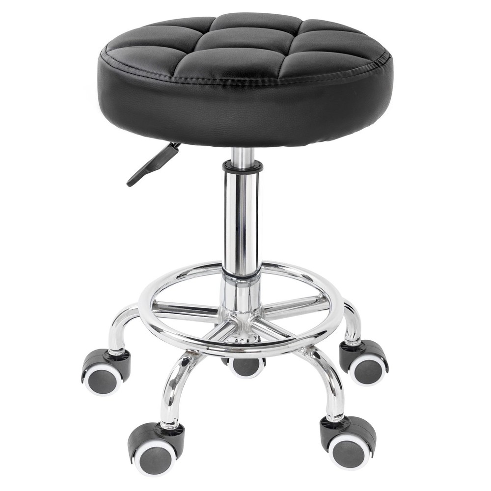 PU Leather Rolling Stool Height Adjustable Round Swivel Stools for Spa Salon ...