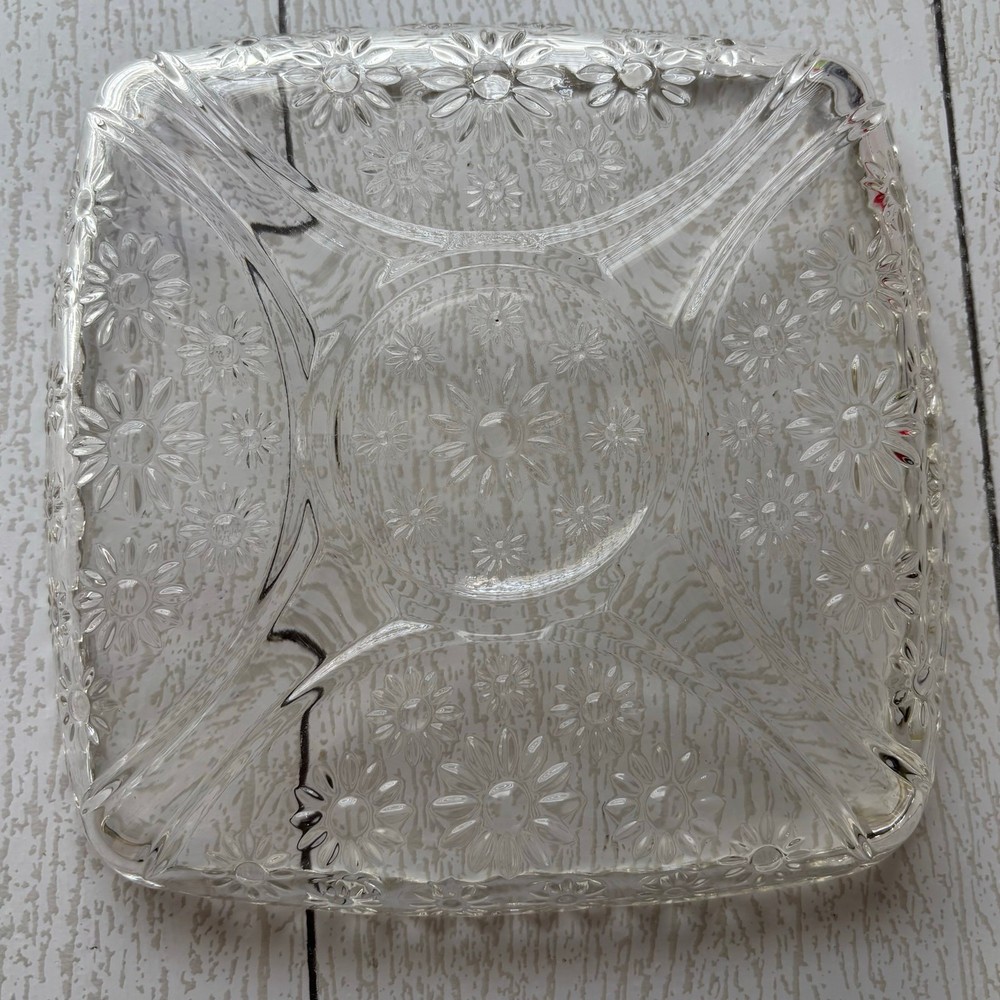 Vintage Square Daisy Plate MCM