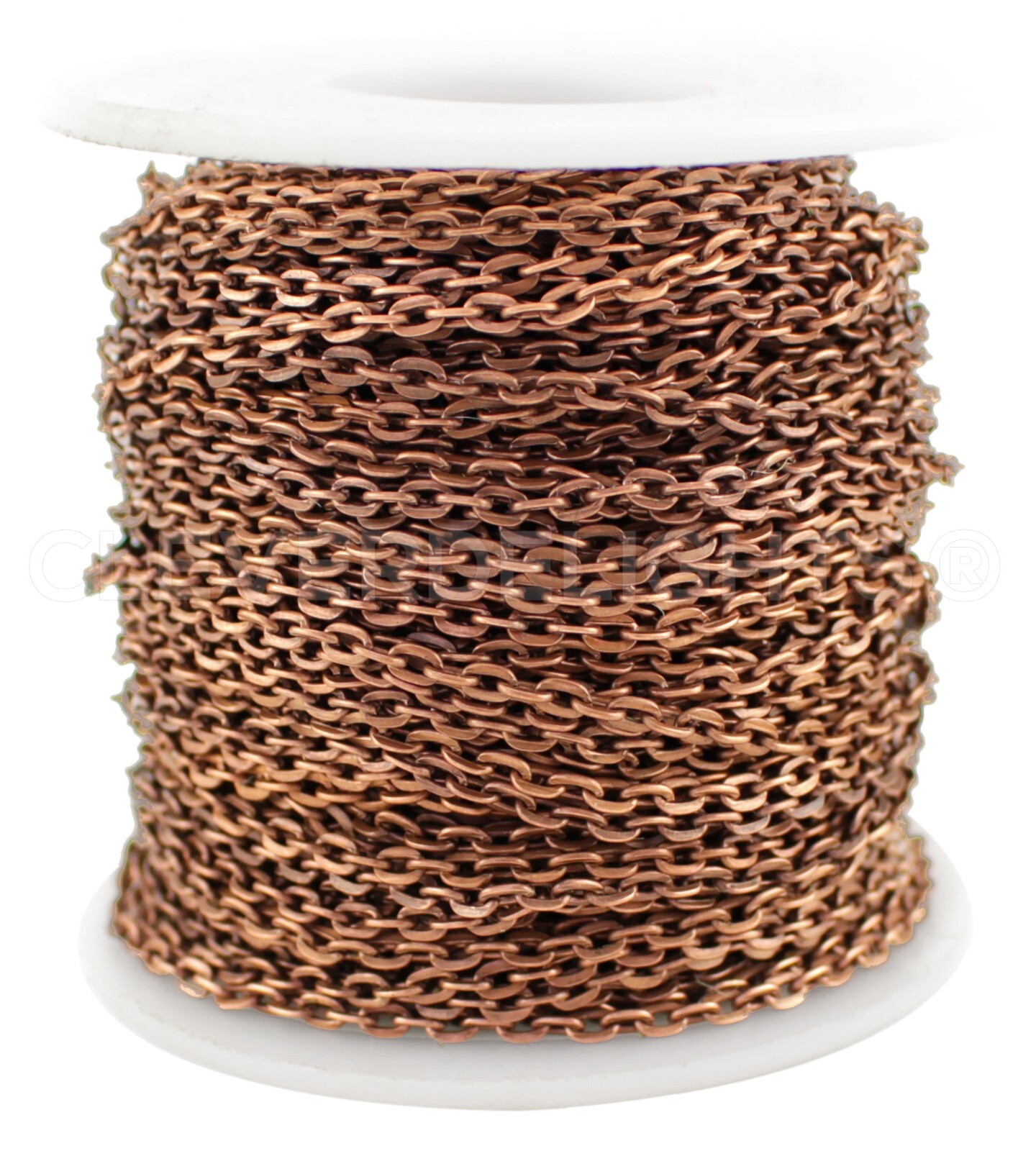 Cable Chain - 3x4mm Link - Antique Copper Color - 30 100 Feet - Bulk Craft Spool