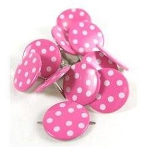 Pink Colored Assorted Polka Dot Brads
