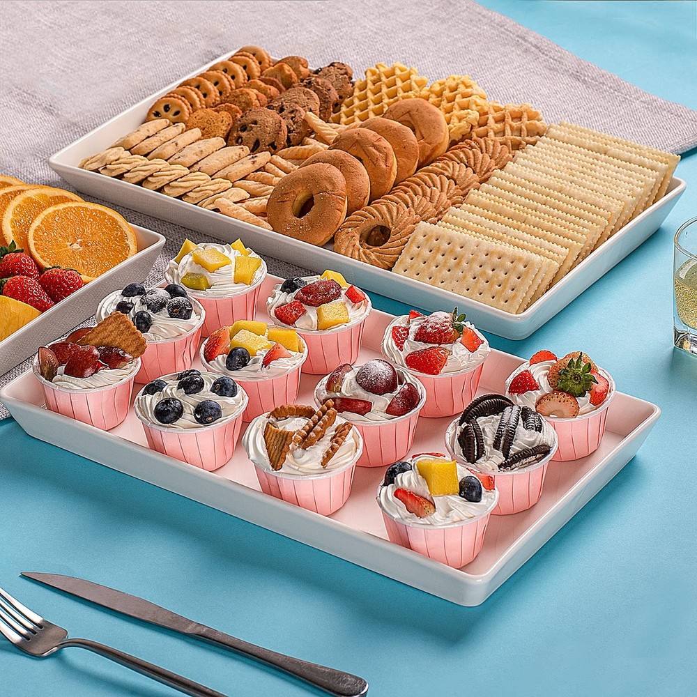 Delling Large Serving Platter, 16/14/12 Inch Rectangular Serving Trays for Se...